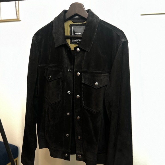 Todd Snyder Other - TODD SNYDER Italian Suede Dylan Trucker Jacket - Black